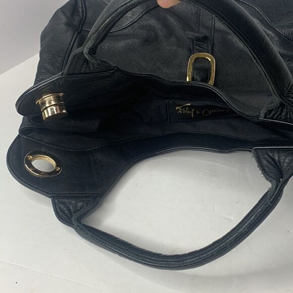 Foley & Corinna black pebbled leather jet setter shoulder bag - Picture 10 of 12